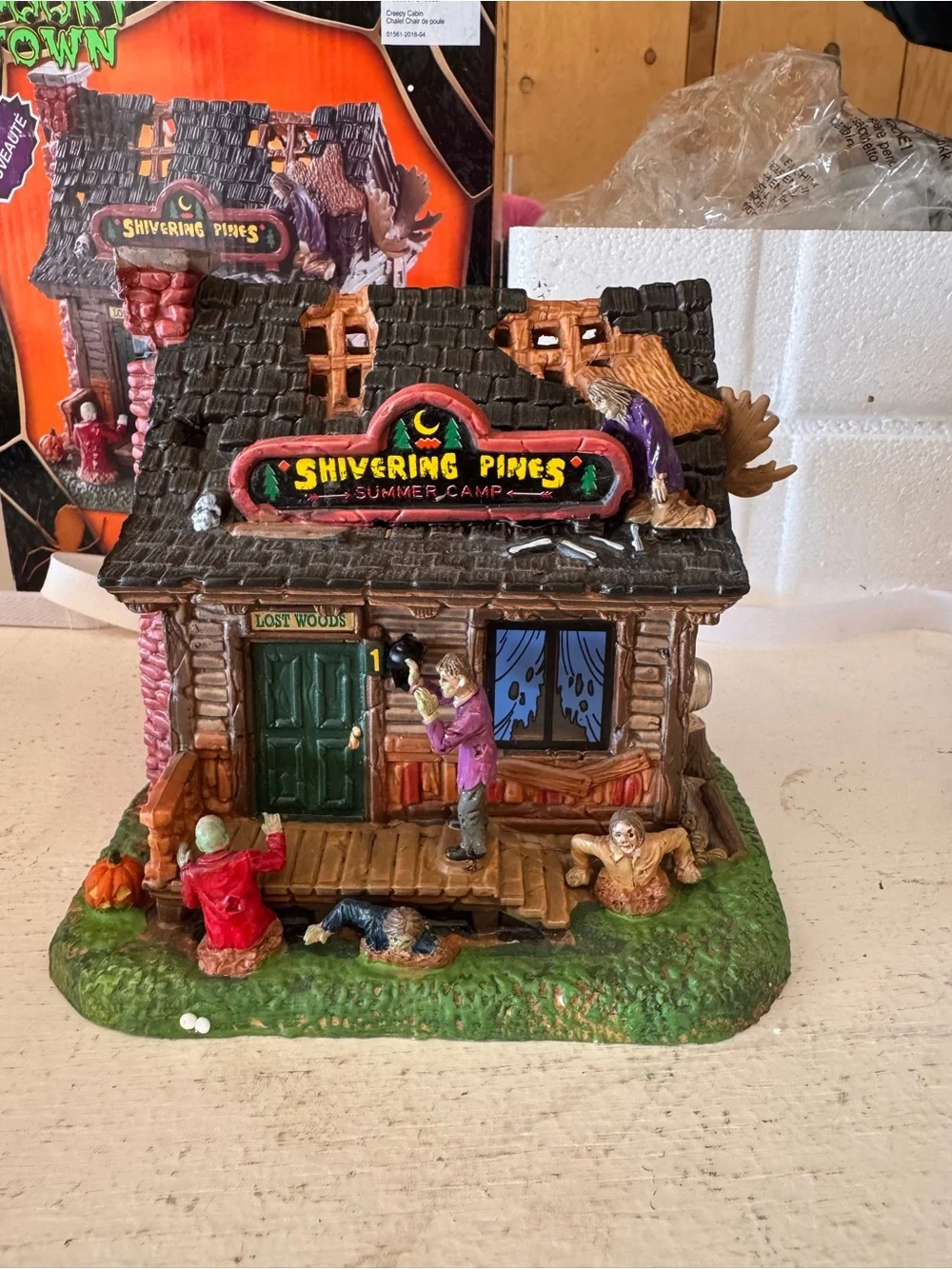 Lemax Spookytown Shivering Pines- Brown, Green, Black, Purple